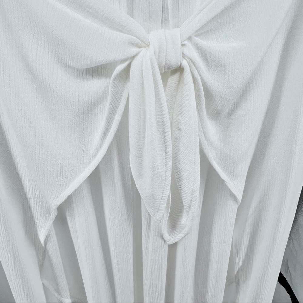 Kona Sol NWT Split Wide Leg Tie Front Pants Sz M White Gauzy Swim Cover Up Sheer - Picture 12 of 15